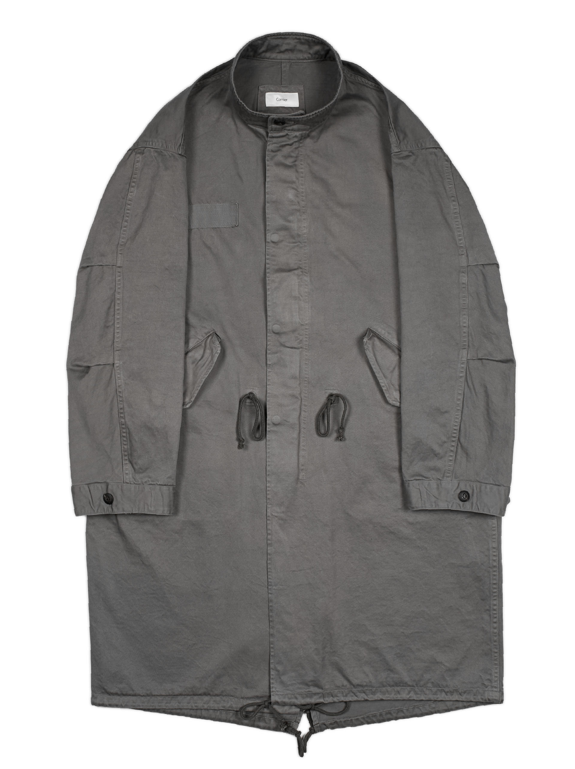 GARMENT DYED FINX/ZIMBABWE COTTON M-65 FISHTAIL COAT｜GRAY – Cornier