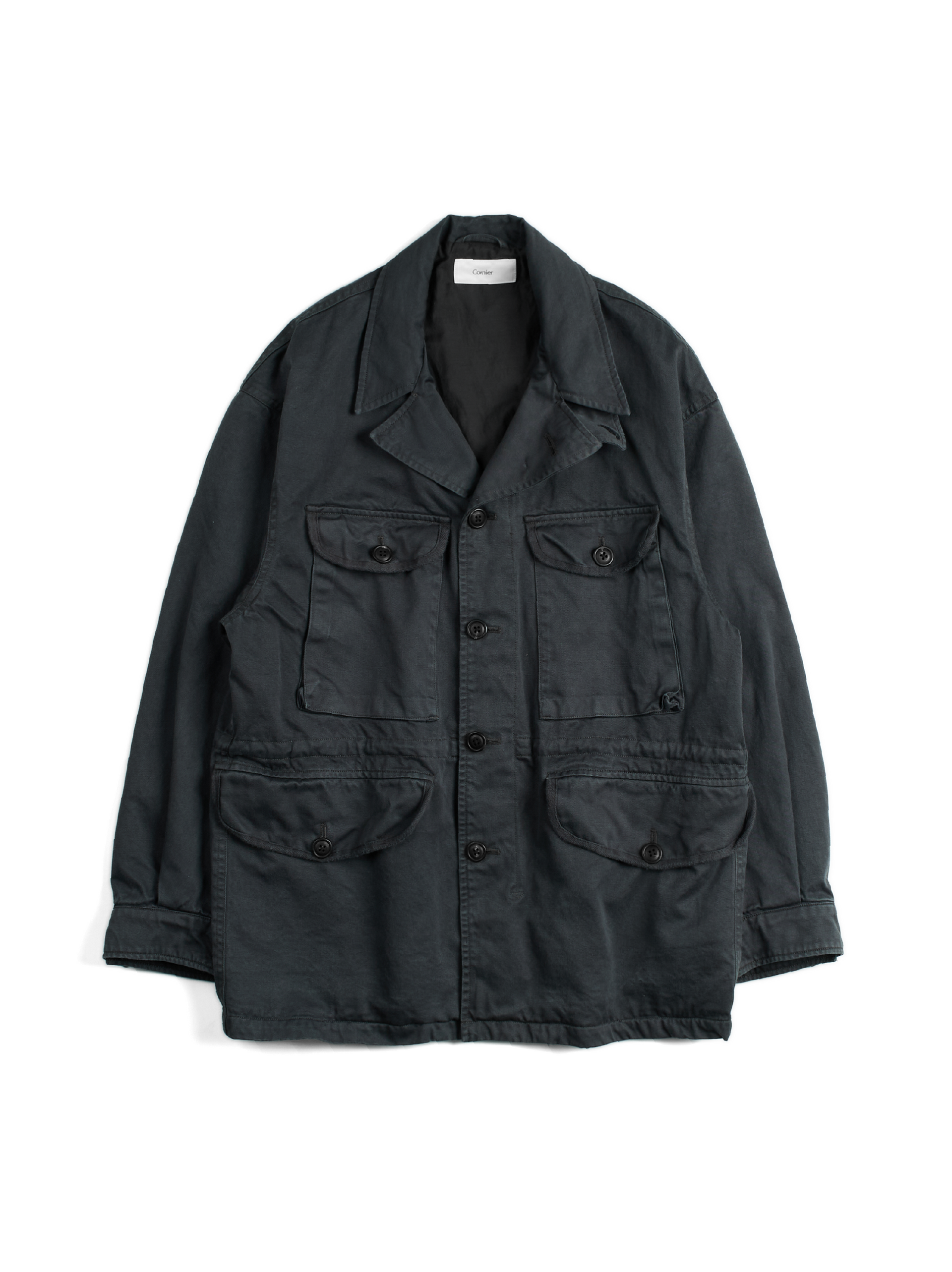 GARMENT DYED FINX/ZIMBABWE COTTON TWILL M-43 FIELD JKT｜INK BLACK