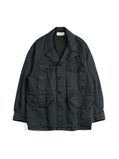 GARMENT DYED  FINX/ZIMBABWE COTTON TWILL M-43 FIELD JKT｜INK BLACK