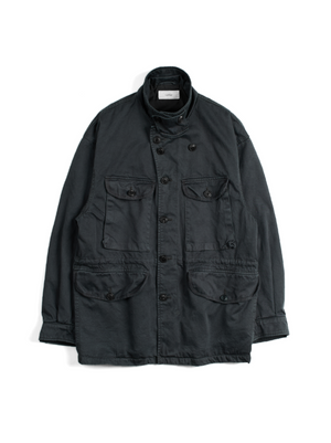 GARMENT DYED  FINX/ZIMBABWE COTTON TWILL M-43 FIELD JKT｜INK BLACK