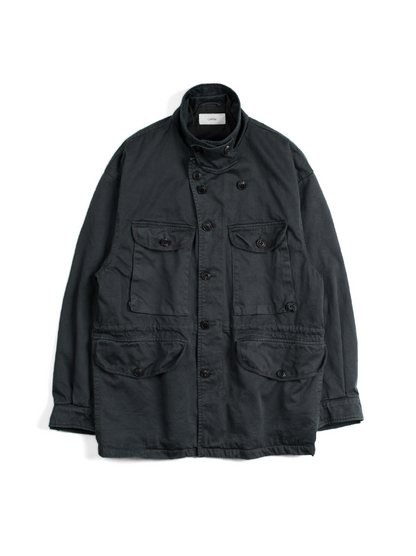 GARMENT DYED  FINX/ZIMBABWE COTTON TWILL M-43 FIELD JKT｜INK BLACK