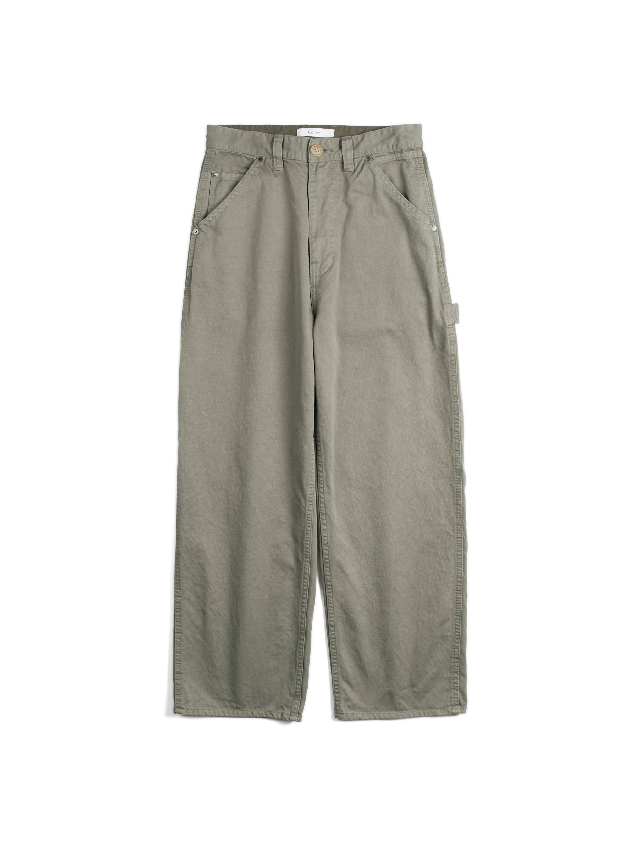 GARMENT DYED FINX/ZIMBABWE COTTON TWILL PAINTER PANTS｜MOCHA – Cornier