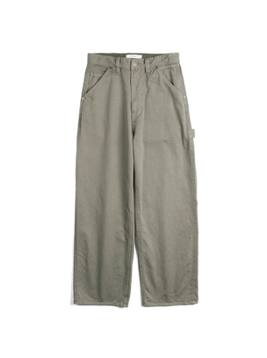GARMENT DYED  FINX/ZIMBABWE COTTON TWILL PAINTER PANTS｜MOCHA