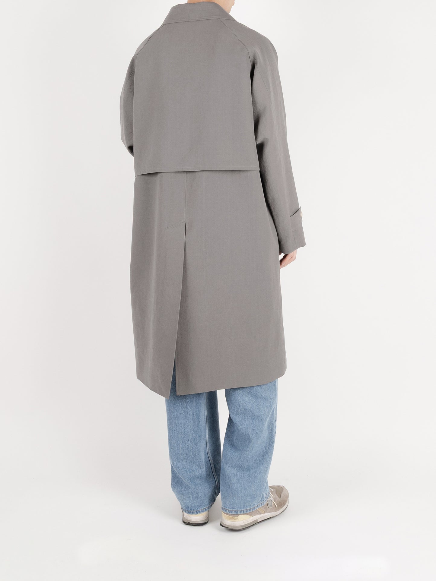 WORSTED WOOL/PAPER BALMACAAN LONG COAT｜GRAY