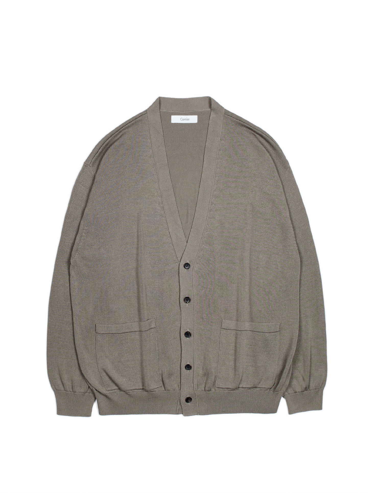 HIGH-TWIST 3PLY SILK KNIT CARDIGAN｜GREIGE