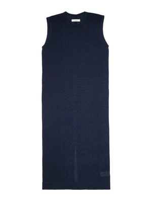 HIGH-TWIST SILK KNIT DRESS｜NAVY