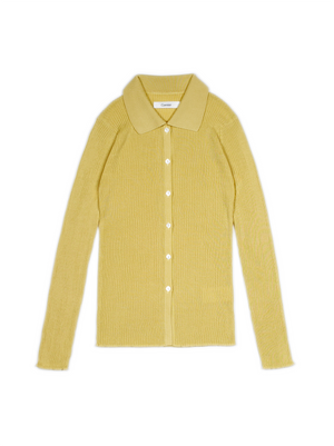 HIGH-TWIST SILK RIB KNIT SHIRTS｜YELLOW