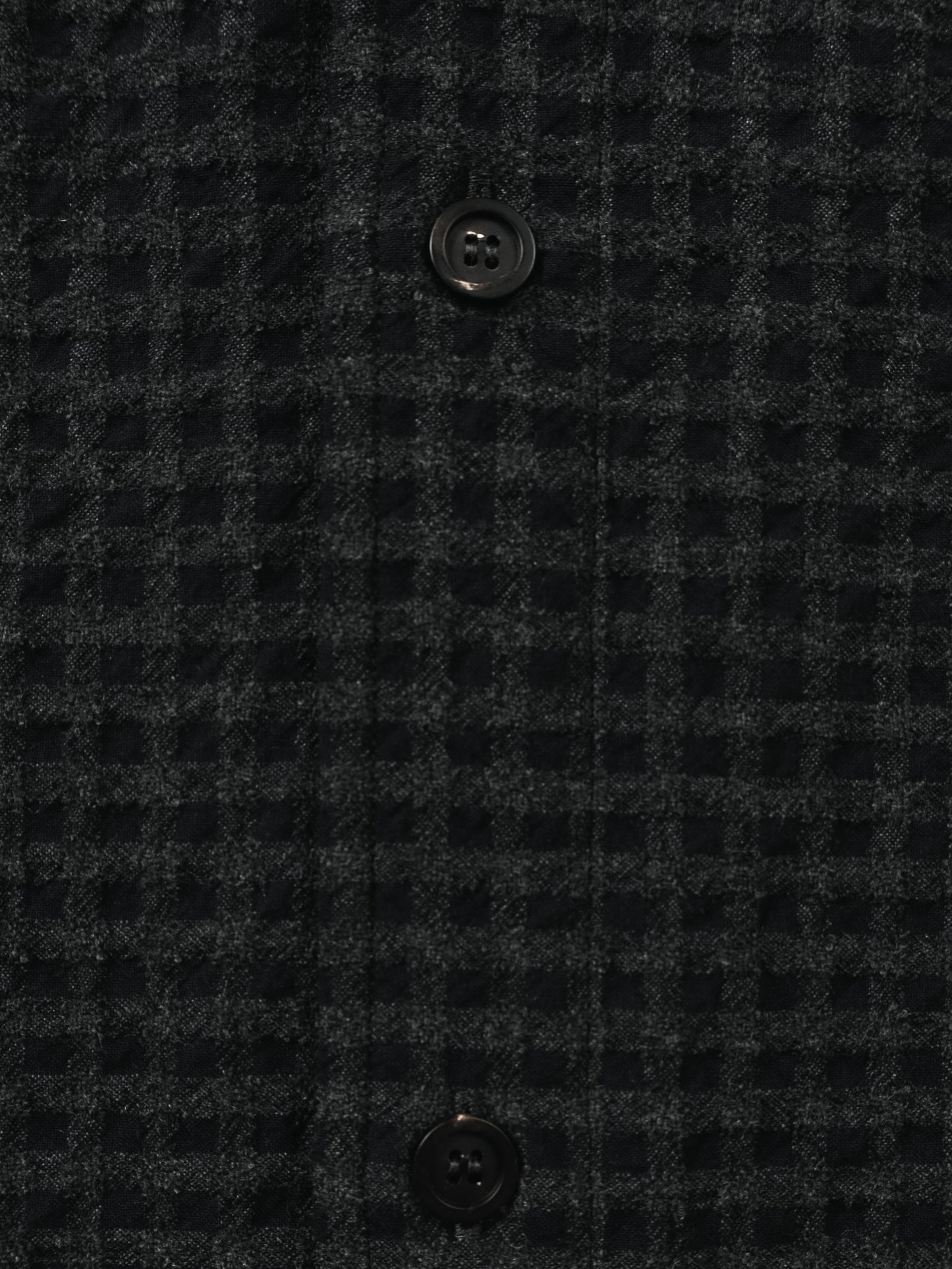 Super130's WOOL/COTTON SHRINK GACHA-POKE SHIRTS｜NAVY CHECK