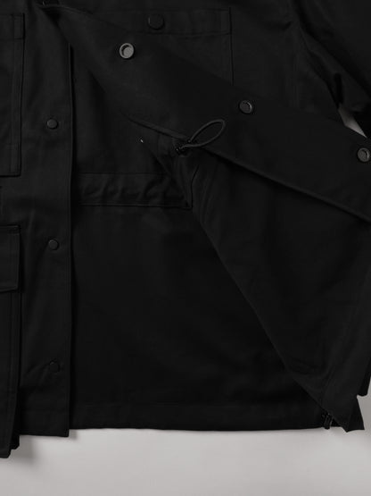 FINX COTTON GABARDINE UTILITY BLOUSON｜BLACK