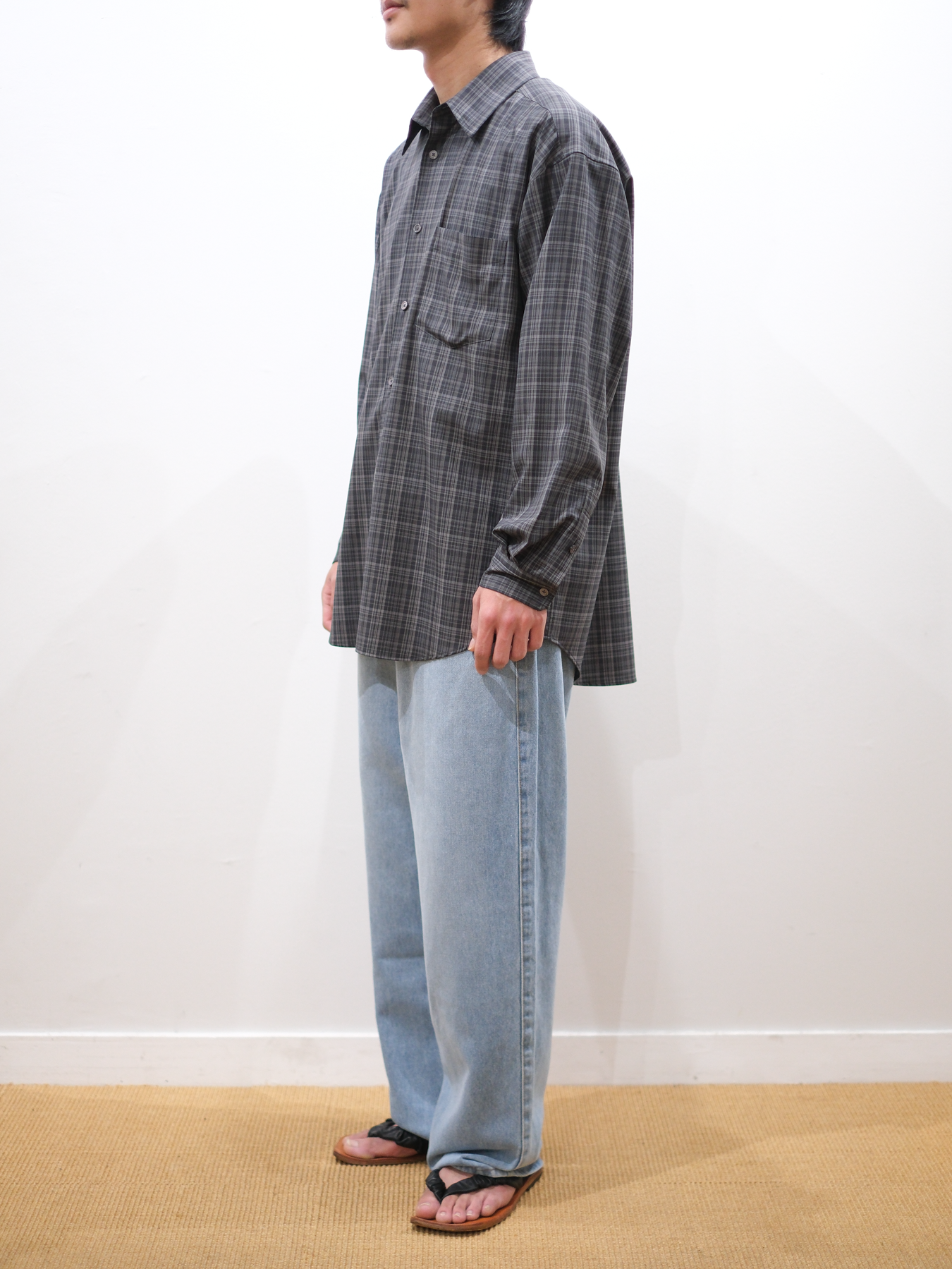 SILK/COTTON VINTAGE DENIM PANTS｜LIGHT BLUE