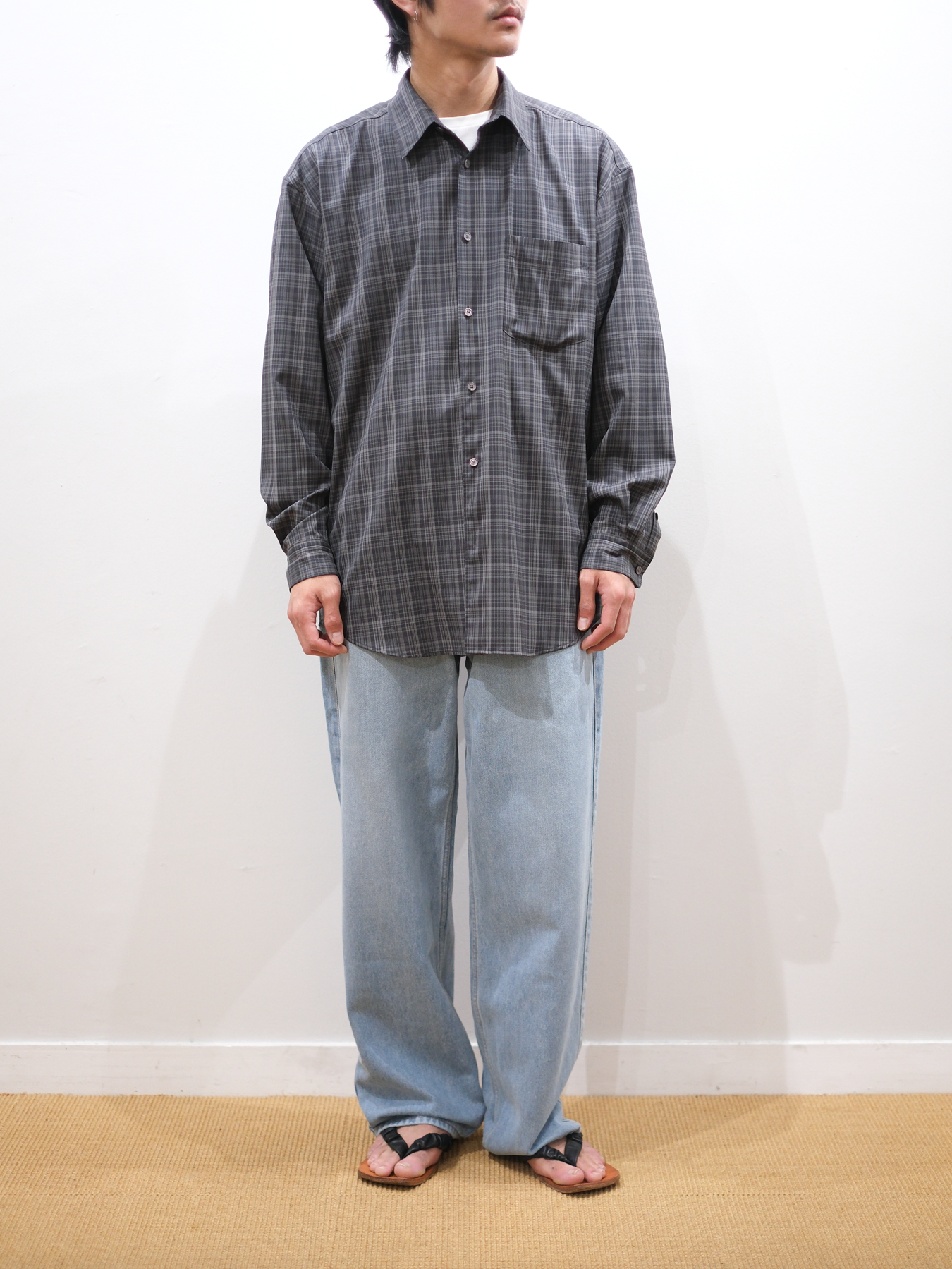 SILK/COTTON VINTAGE DENIM PANTS｜LIGHT BLUE – Cornier