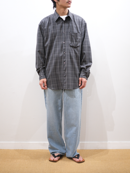 SILK/COTTON VINTAGE DENIM PANTS｜LIGHT BLUE