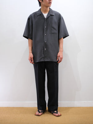 WORSTED CASHMERE/SILK TROPICAL SLACKS｜BLACK
