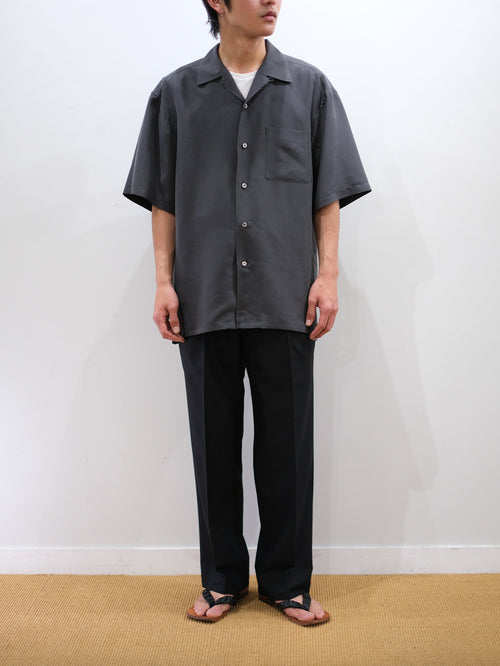 WORSTED CASHMERE/SILK TROPICAL SLACKS｜BLACK