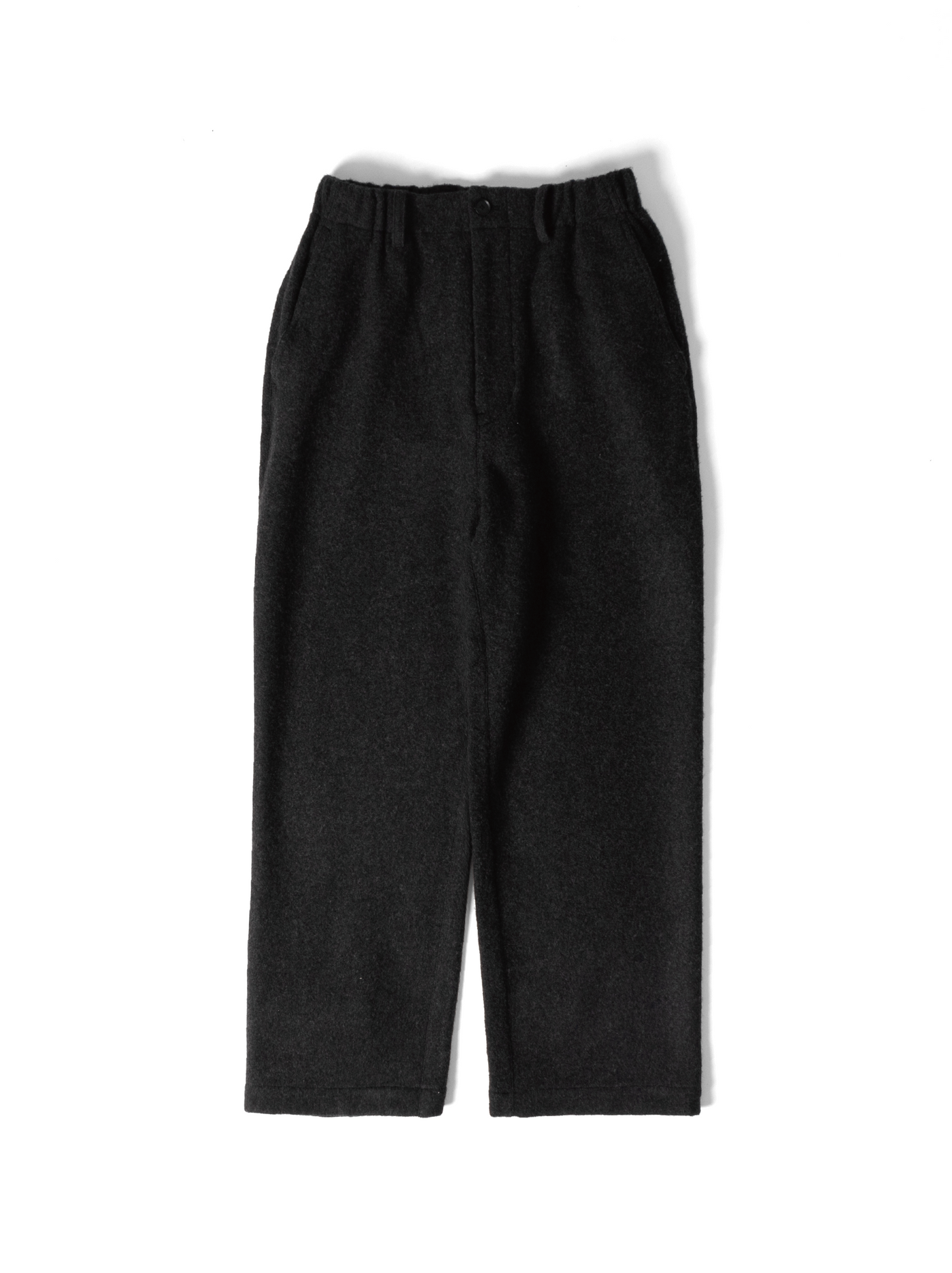 LAMB WOOL CASHMERE MOSSER PANTS｜TOP BLACK