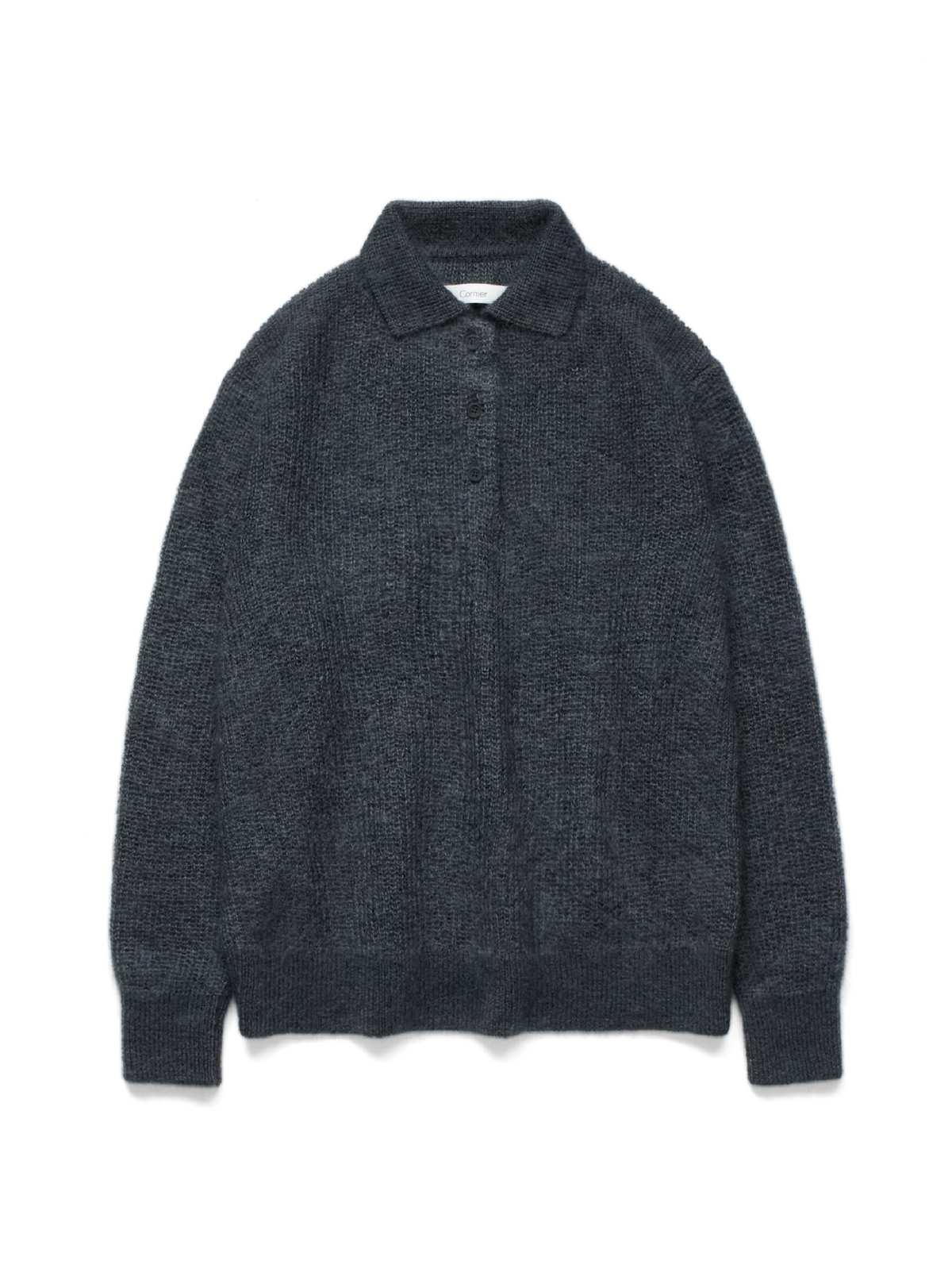 MOHAIR/SILK POLO SHIRTS｜CHARCOAL