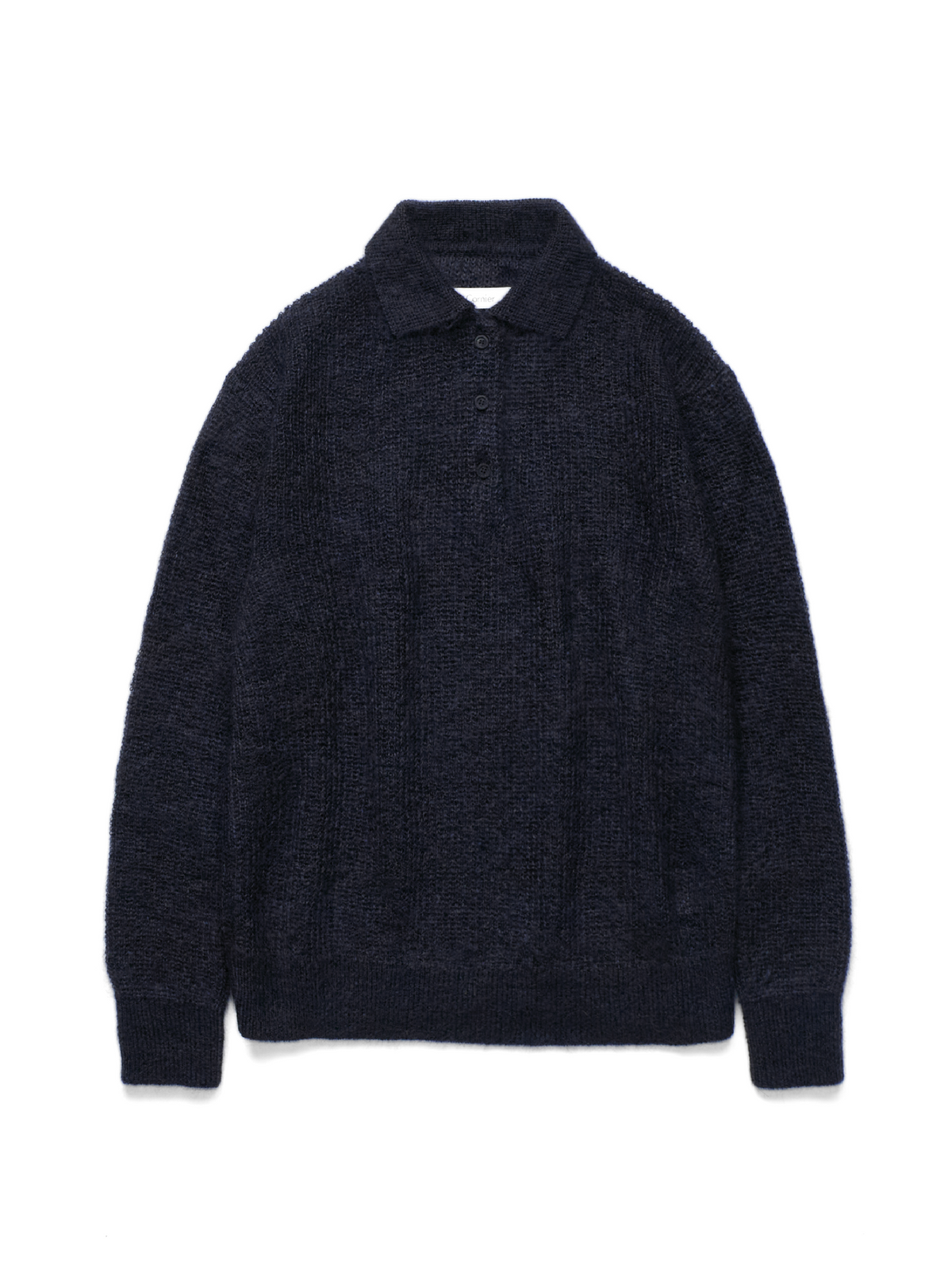 MOHAIR/SILK POLO SHIRTS｜DARK NAVY