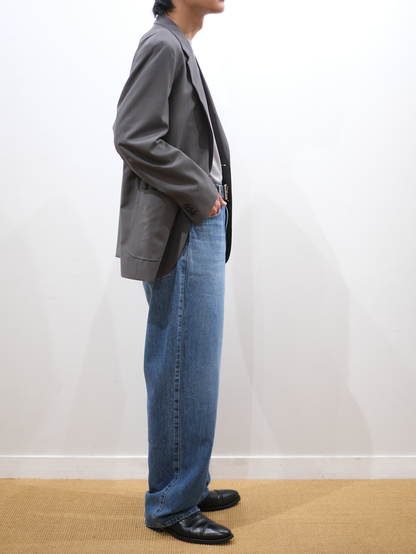 SILK/COTTON VINTAGE DENIM PANTS｜BLUE