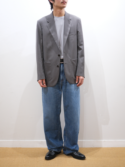 SILK/COTTON VINTAGE DENIM PANTS｜BLUE