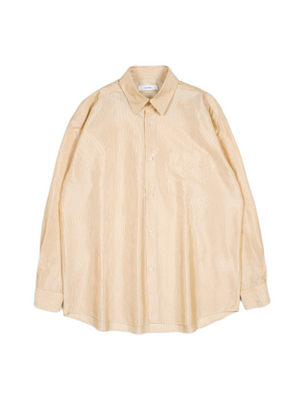 RAW SILK/GIZA STRIPE SHIRTS｜YELLOW