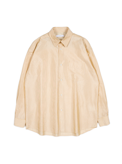 RAW SILK/GIZA STRIPE SHIRTS｜YELLOW