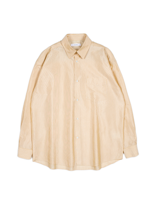 RAW SILK/GIZA STRIPE SHIRTS｜YELLOW