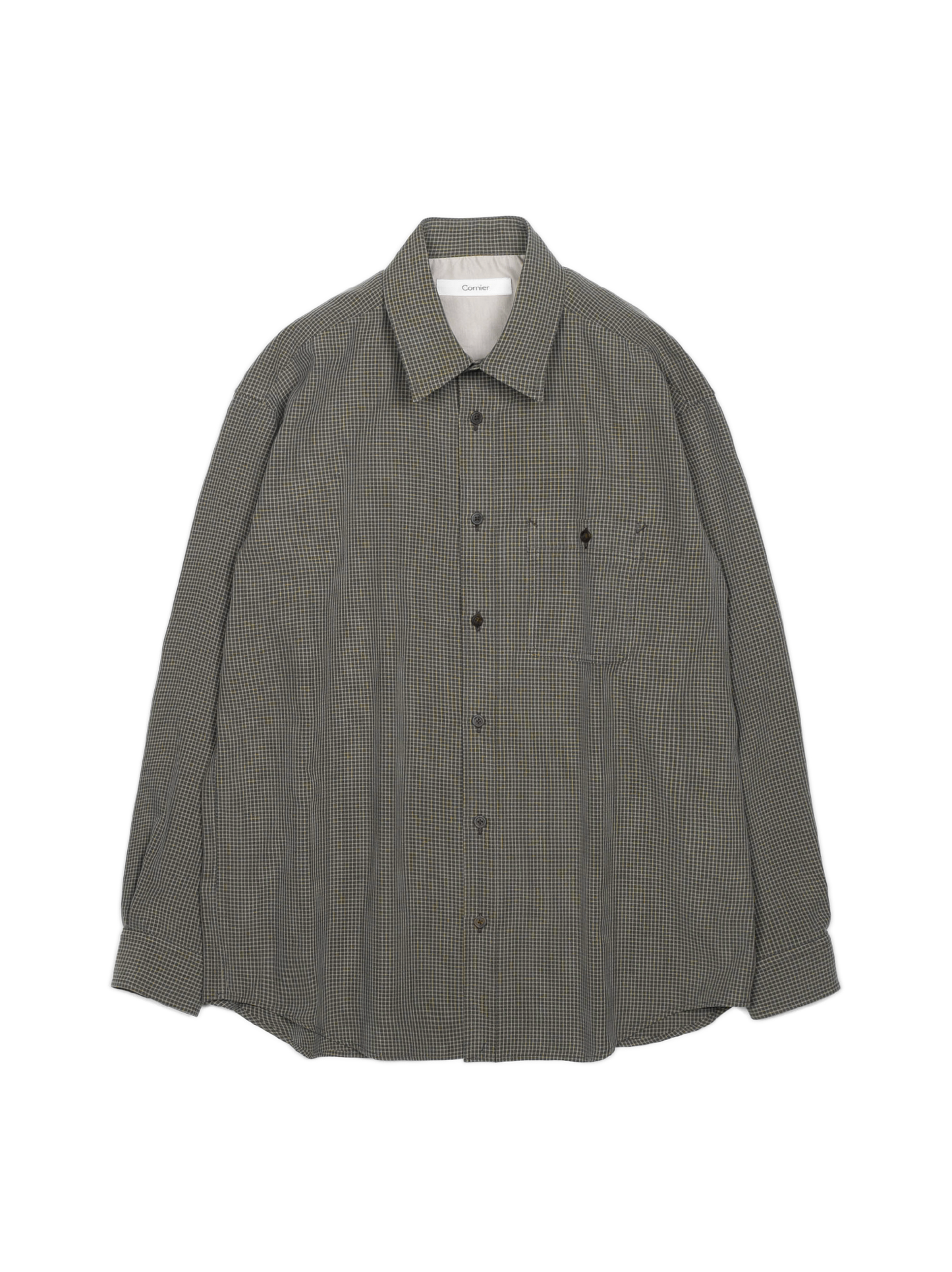 SILK GABARDINE CHECK SHIRTS｜BROWN CHECK
