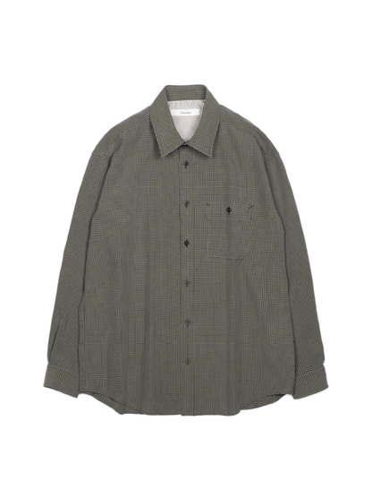 SILK GABARDINE CHECK SHIRTS｜BROWN CHECK
