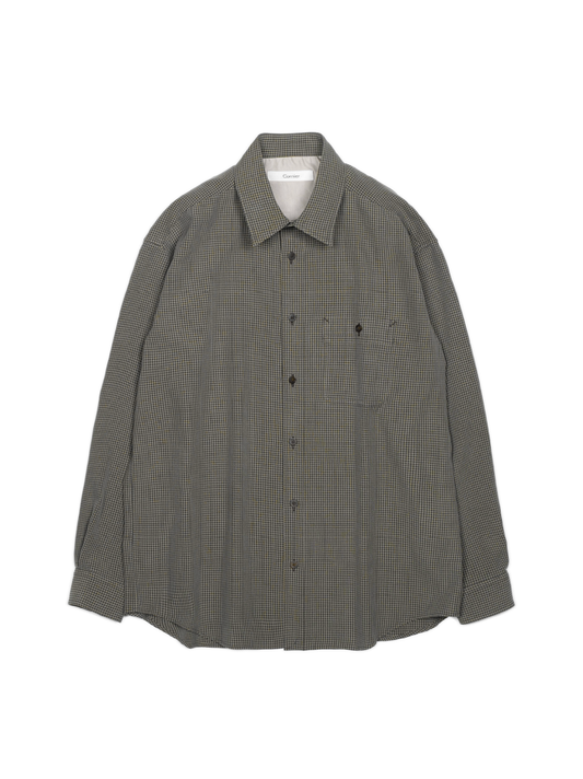 SILK GABARDINE CHECK SHIRTS｜BROWN CHECK