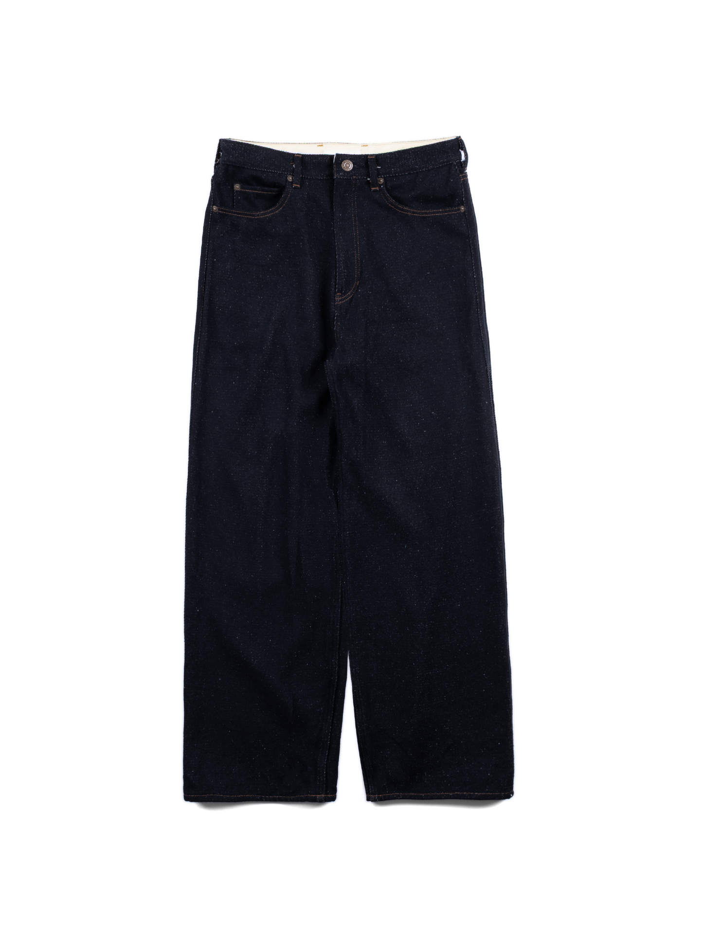 SILK NEP DENIM PANTS｜DARK NAVY