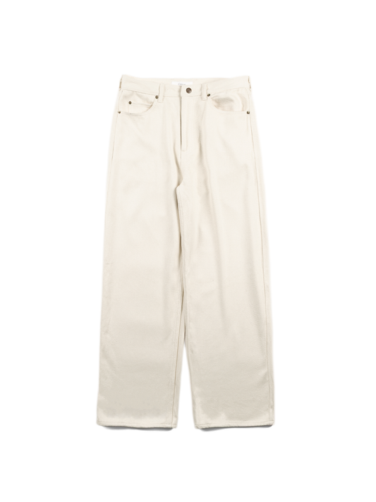 SILK NEP DENIM PANTS｜WHITE
