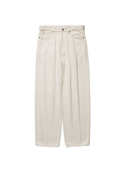 SILK NEP DENIM PANTS｜WHITE