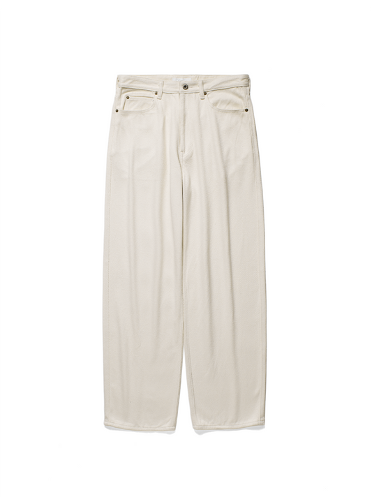 SILK NEP DENIM PANTS｜WHITE