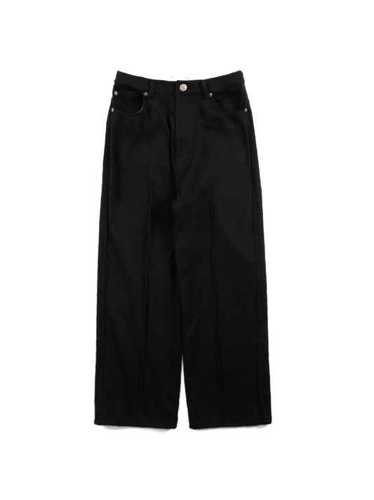 SILK NEP DENIM PANTS for WOMEN｜BLACK
