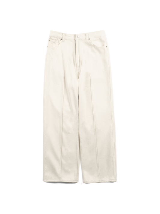 SILK NEP DENIM PANTS for WOMEN｜WHITE