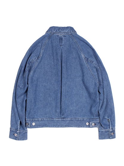 SILK/COTTON DENIM BLOUSON for WOMEN｜BLUE