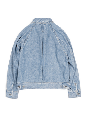 SILK/COTTON DENIM BLOUSON for WOMEN｜LIGHT BLUE