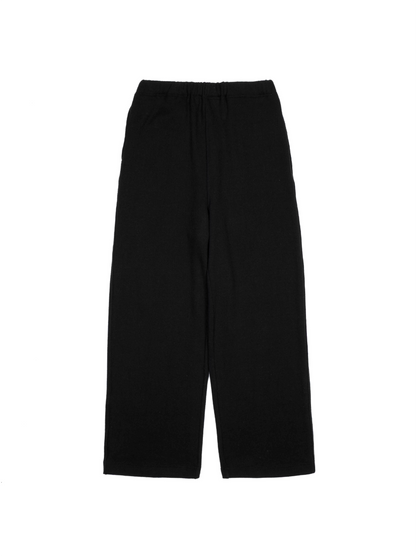 SILK/COTTON LOOPBACK FLEECE PANTS｜BLACK