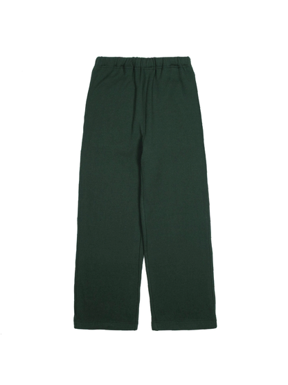SILK/COTTON LOOPBACK FLEECE PANTS｜GREEN