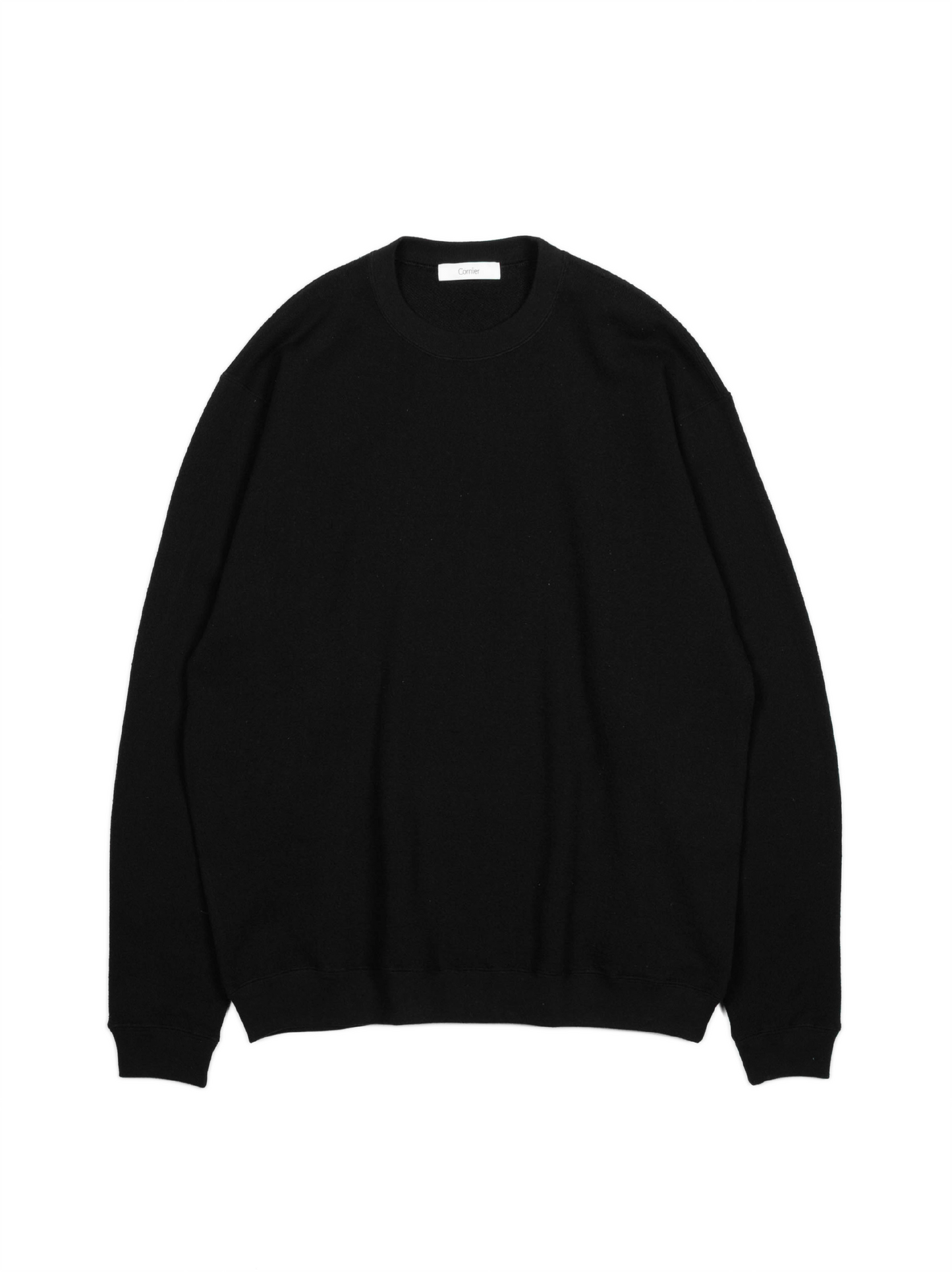 SILK/COTTON LOOPBACK FLEECE SWEAT SHIRTS｜BLACK