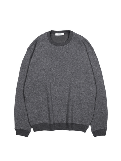 SILK/COTTON LOOPBACK FLEECE SWEAT SHIRTS｜TOP GRAY