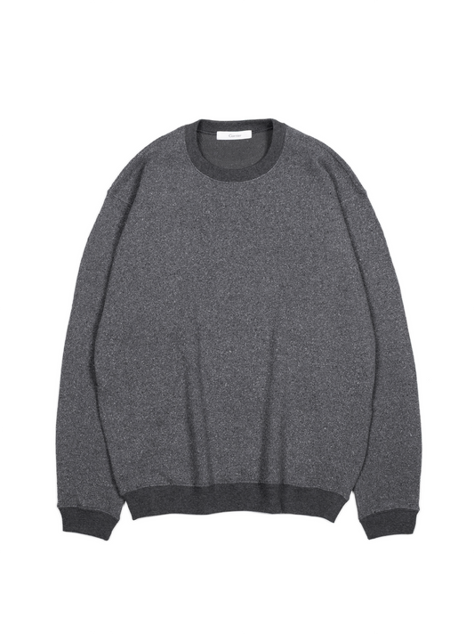 SILK/COTTON LOOPBACK FLEECE SWEAT SHIRTS｜TOP GRAY