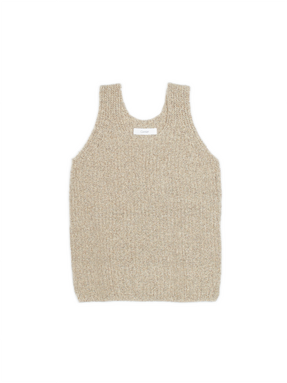 SILK/COTTON RIB KNIT PULLOVER｜HEATHER BROWN