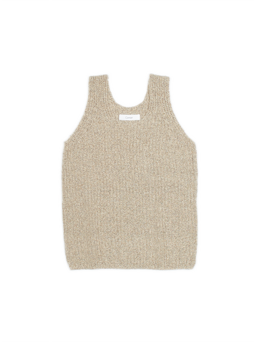 SILK/COTTON RIB KNIT PULLOVER｜HEATHER BROWN