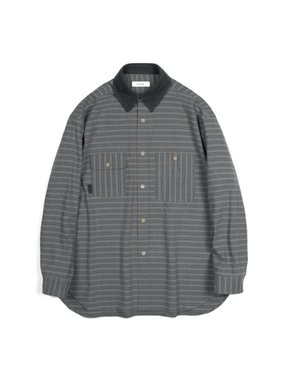SILK/COTTON VINTAGE CHECK SHIRTS｜GRAY CHECK