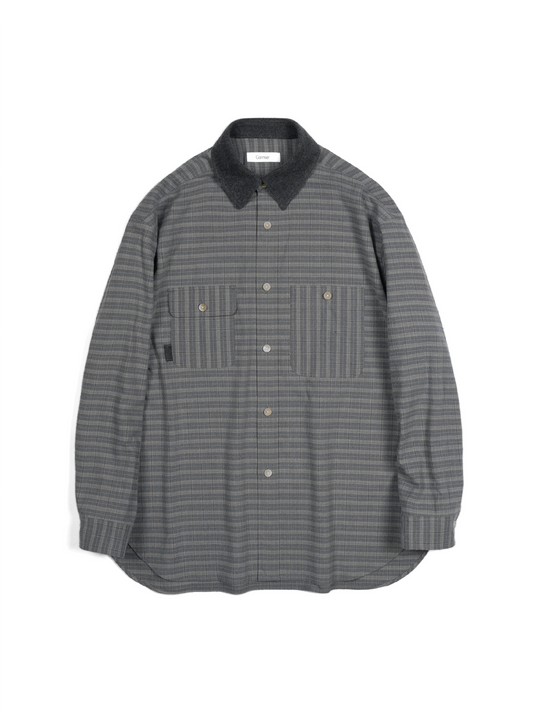 SILK/COTTON VINTAGE CHECK SHIRTS｜GRAY CHECK