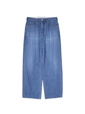 SILK/COTTON VINTAGE DENIM PANTS｜BLUE