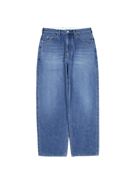 SILK/COTTON VINTAGE DENIM PANTS｜BLUE