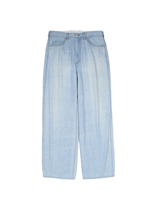 SILK/COTTON VINTAGE DENIM PANTS｜LIGHT BLUE
