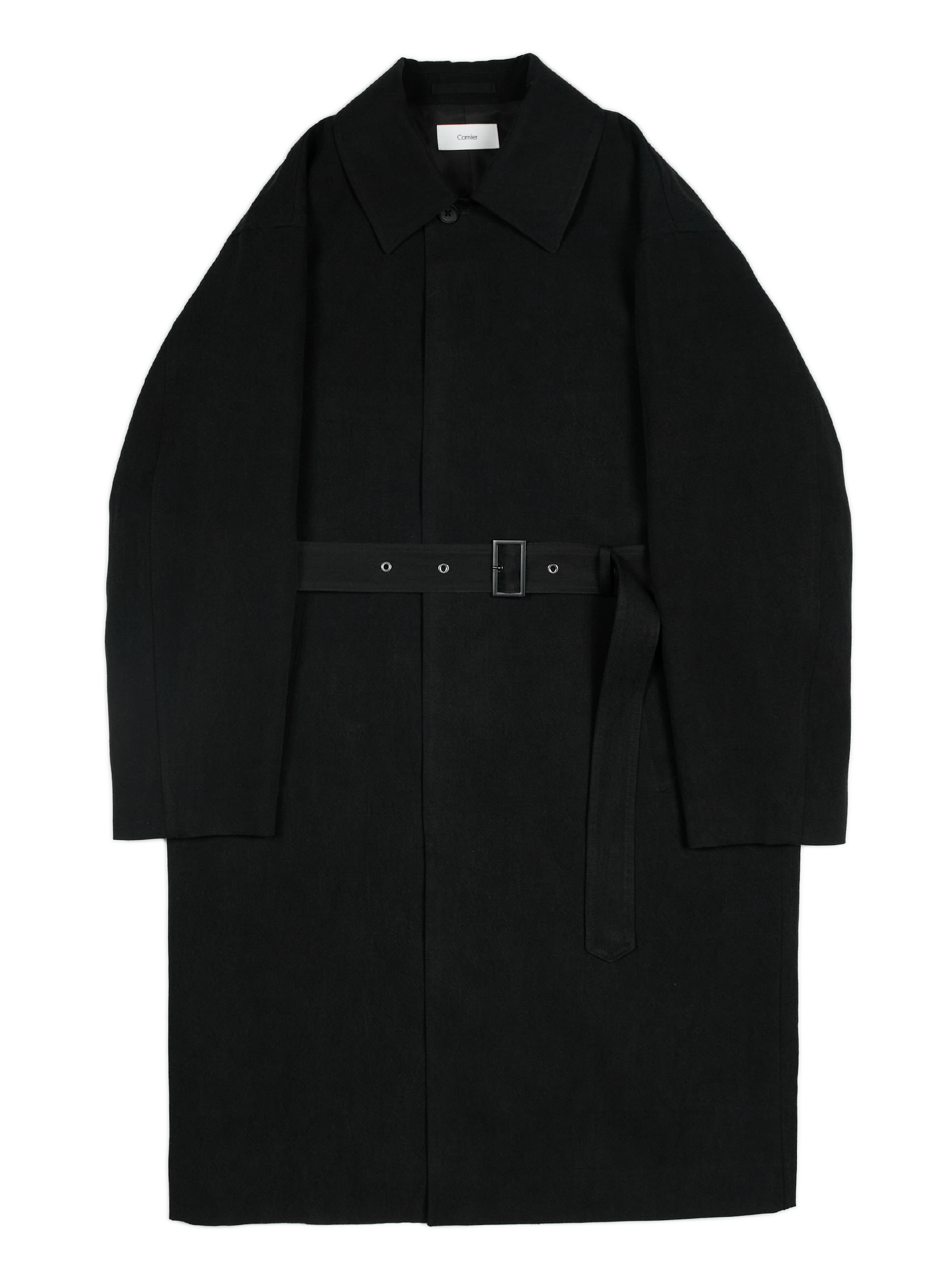 SILK/LINEN FADED GABARDINE BALMACAAN COAT|BLACK – Cornier SILK/LINEN FADED GABARDINE BALMACAAN COAT|BLACK – Cornier